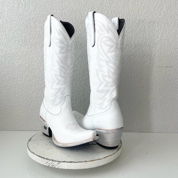 Lane MEGAN MORONEY Cowboy Boots Smokeshow Womens 10 White Western Cowgirl Tall - Picture 1 of 15
